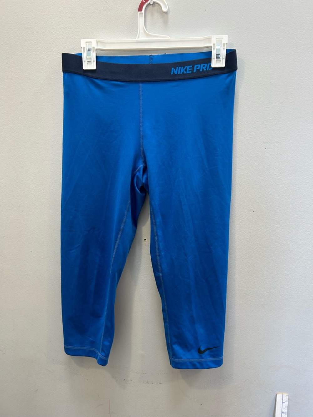 Nike Blue Capri Leggings with Black Waistband